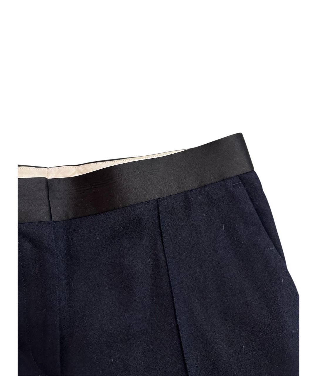 CELINE Темно-синие шерстяные прямые брюки, фото 4