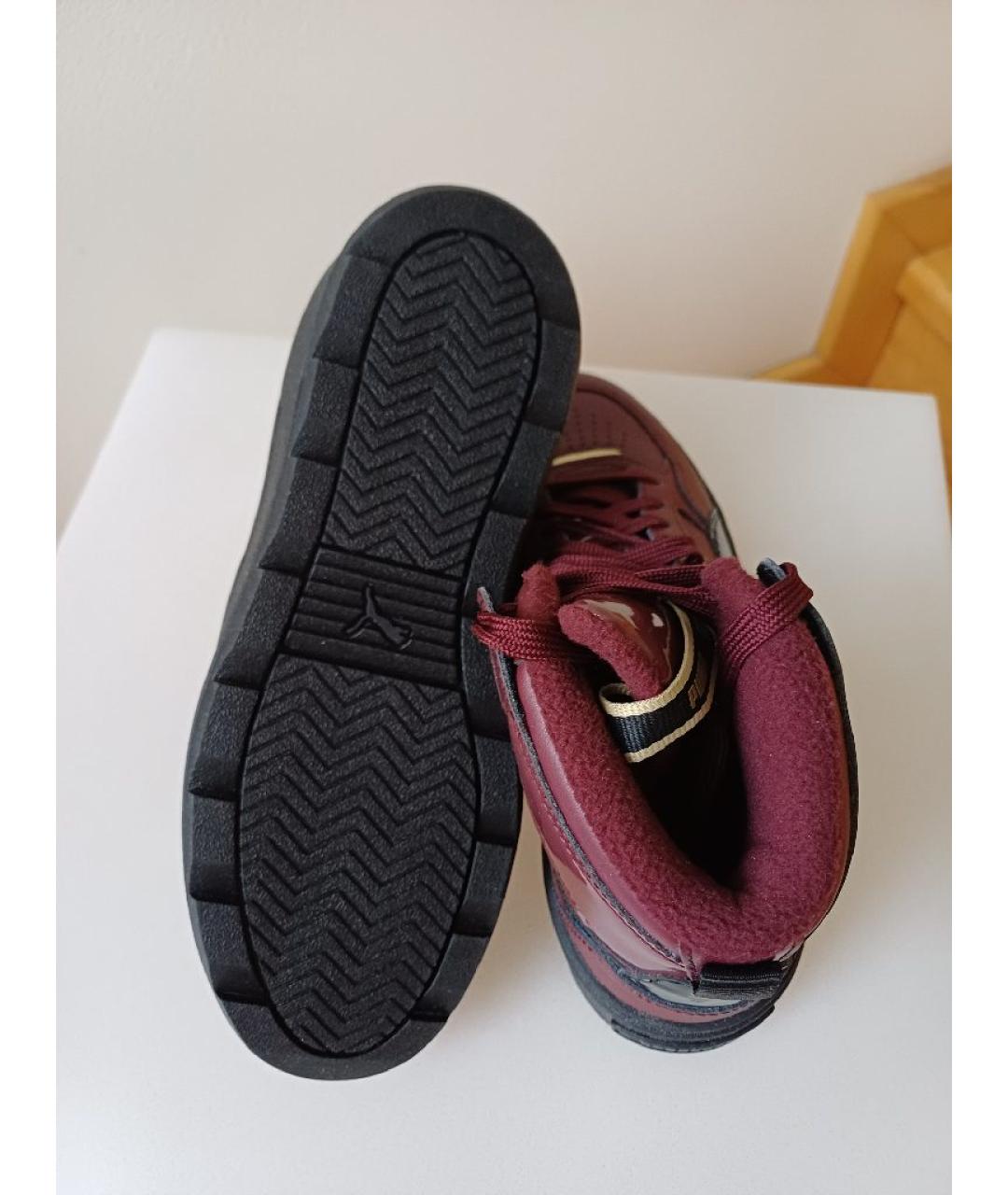 PUMA Бордовые кожаные кроссовки, фото 8