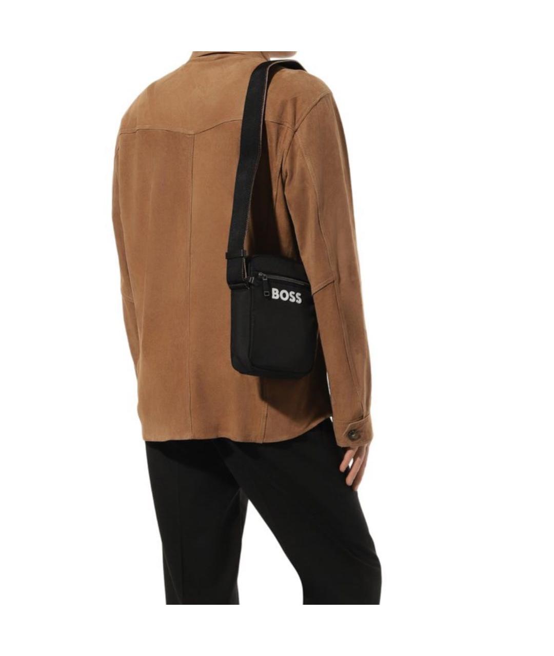 HUGO BOSS Черная тканевая сумка на плечо, фото 6