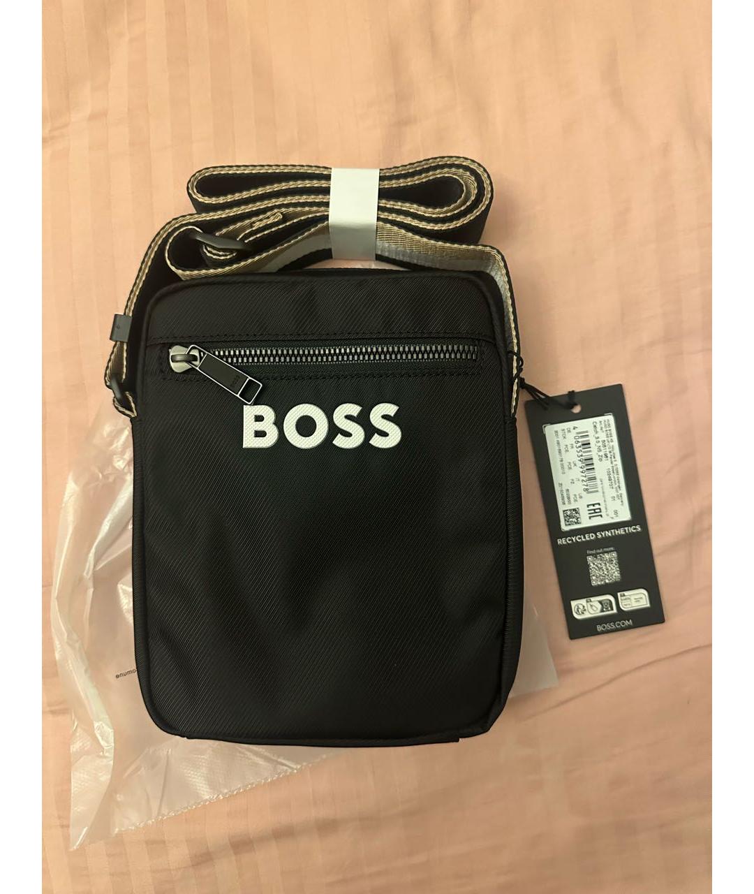 HUGO BOSS Черная тканевая сумка на плечо, фото 8