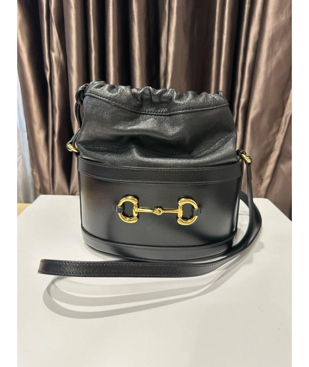 GUCCI Черная кожаная сумка через плечо, фото 9