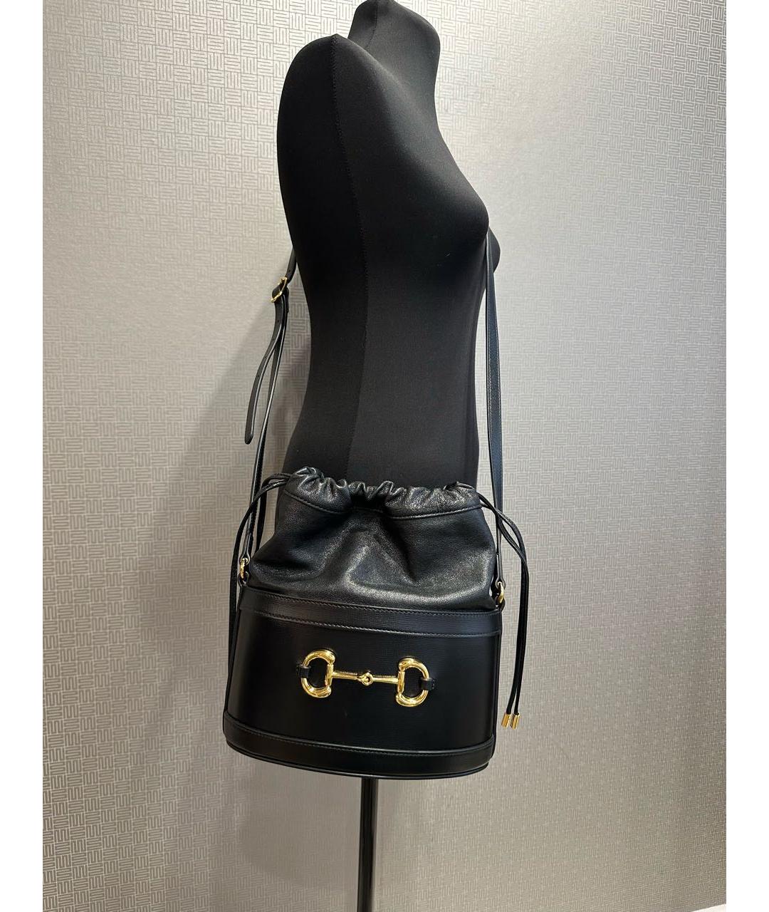 GUCCI Черная кожаная сумка через плечо, фото 8