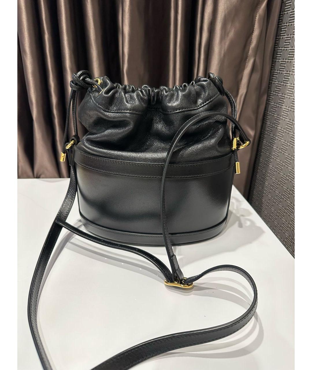 GUCCI Черная кожаная сумка через плечо, фото 4