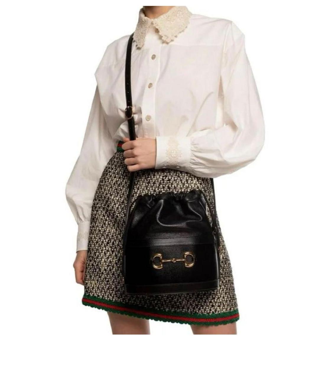 GUCCI Черная кожаная сумка через плечо, фото 2