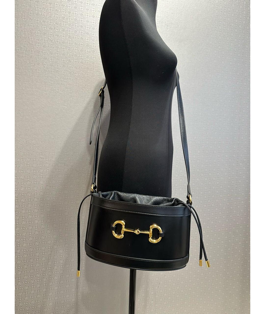 GUCCI Черная кожаная сумка через плечо, фото 7