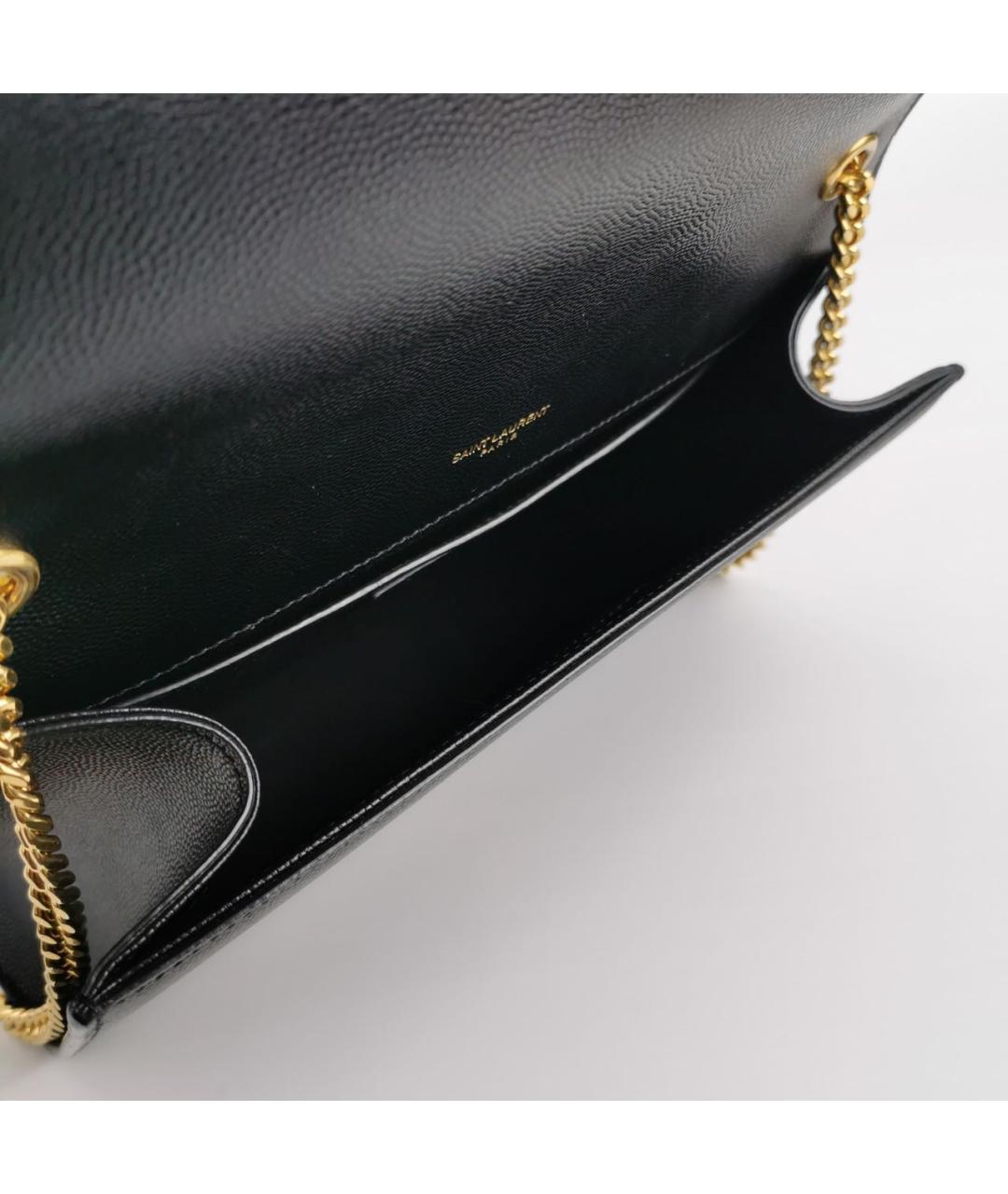 SAINT LAURENT Черная кожаная сумка через плечо, фото 6