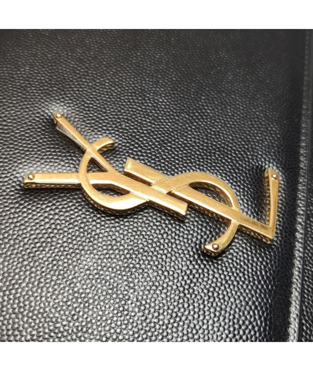 SAINT LAURENT Черная кожаная сумка через плечо, фото 8