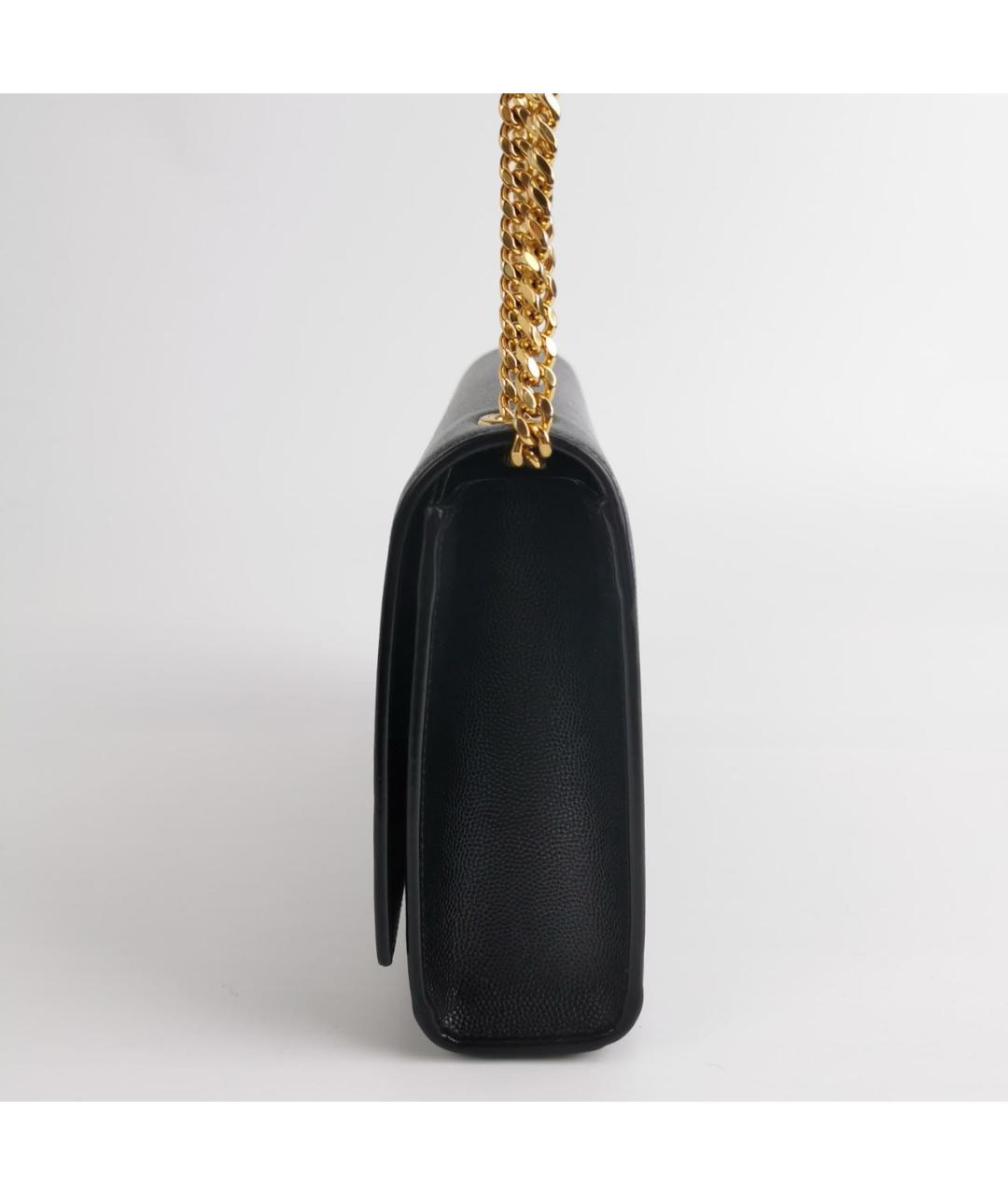 SAINT LAURENT Черная кожаная сумка через плечо, фото 2