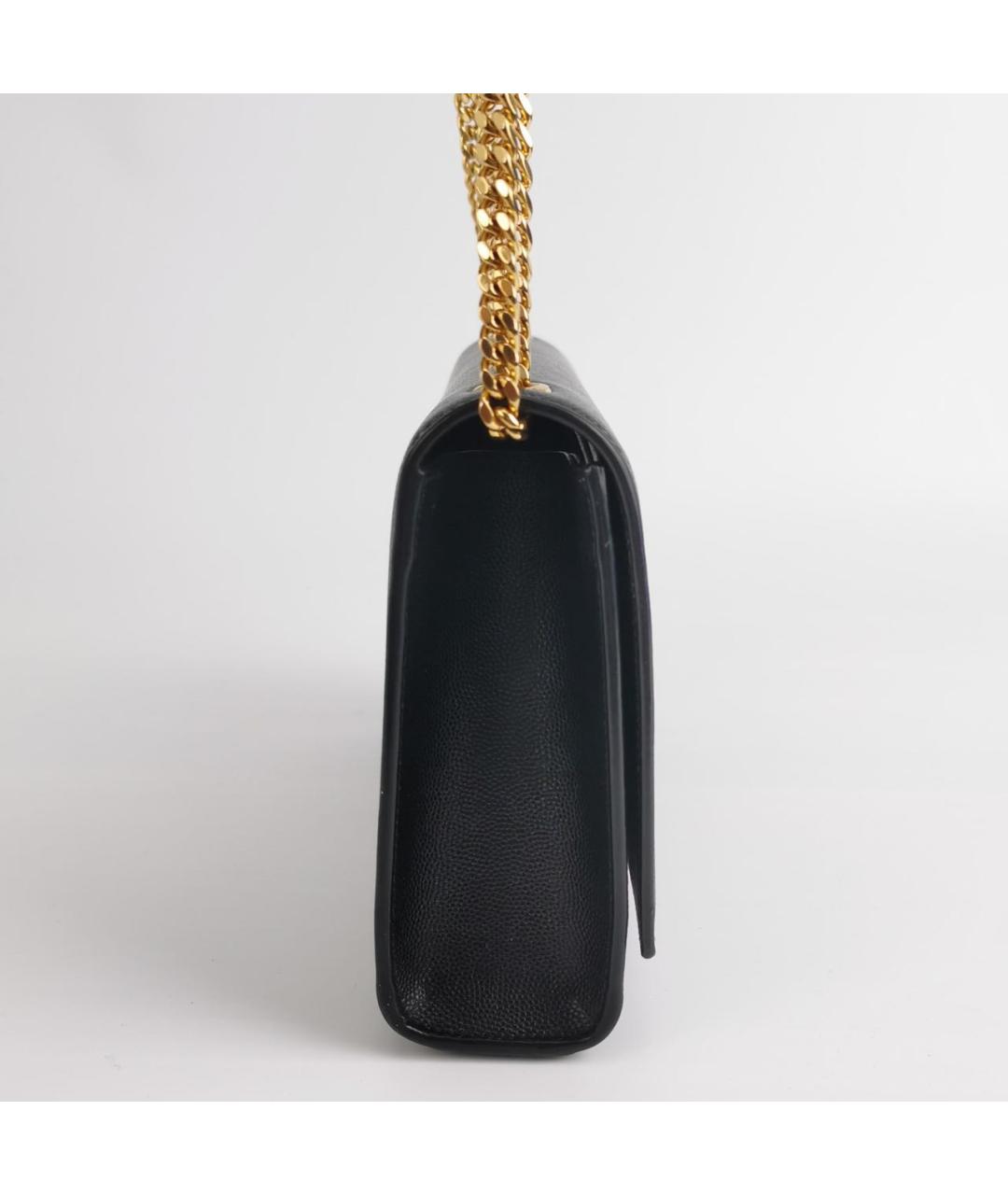 SAINT LAURENT Черная кожаная сумка через плечо, фото 3