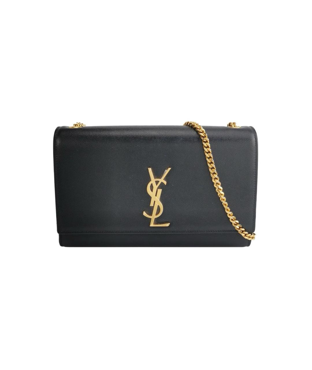 SAINT LAURENT Черная кожаная сумка через плечо, фото 9