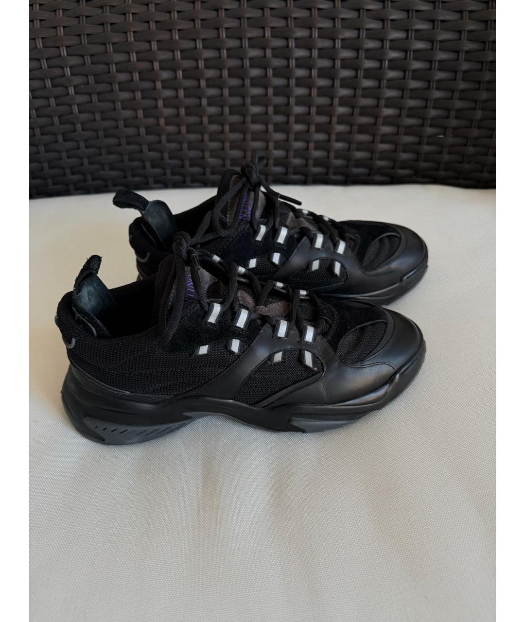 VALENTINO Черные текстильные низкие кроссовки / кеды, фото 7