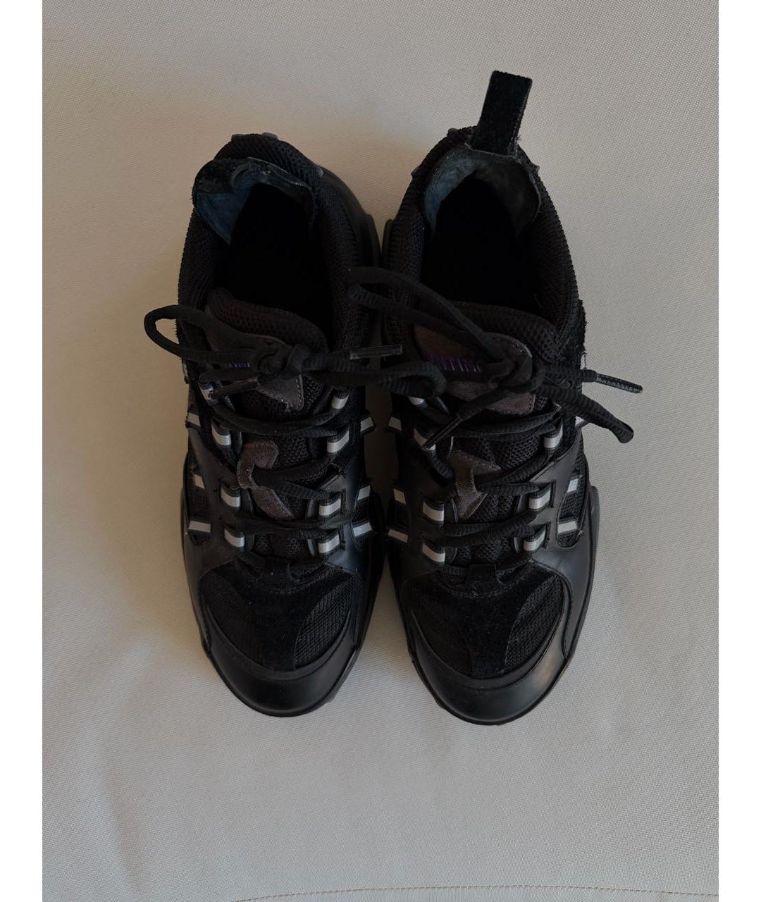 VALENTINO Черные текстильные низкие кроссовки / кеды, фото 3