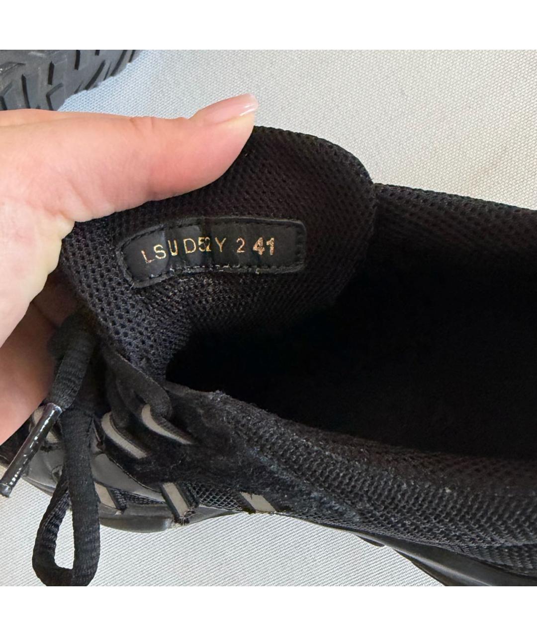 VALENTINO Черные текстильные низкие кроссовки / кеды, фото 6