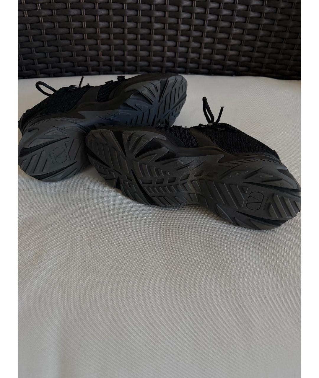 VALENTINO Черные текстильные низкие кроссовки / кеды, фото 5