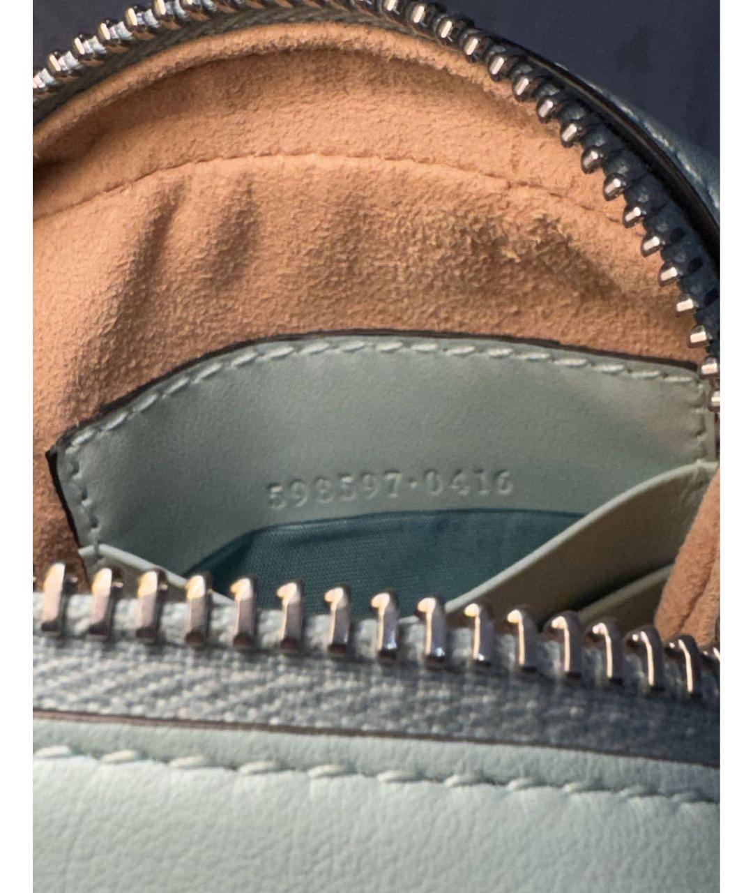 GUCCI Бирюзовая кожаная поясная сумка, фото 3