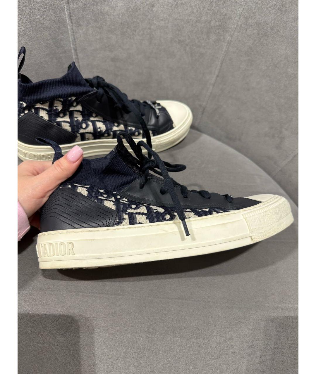 CHRISTIAN DIOR Темно-синие кожаные кеды, фото 4