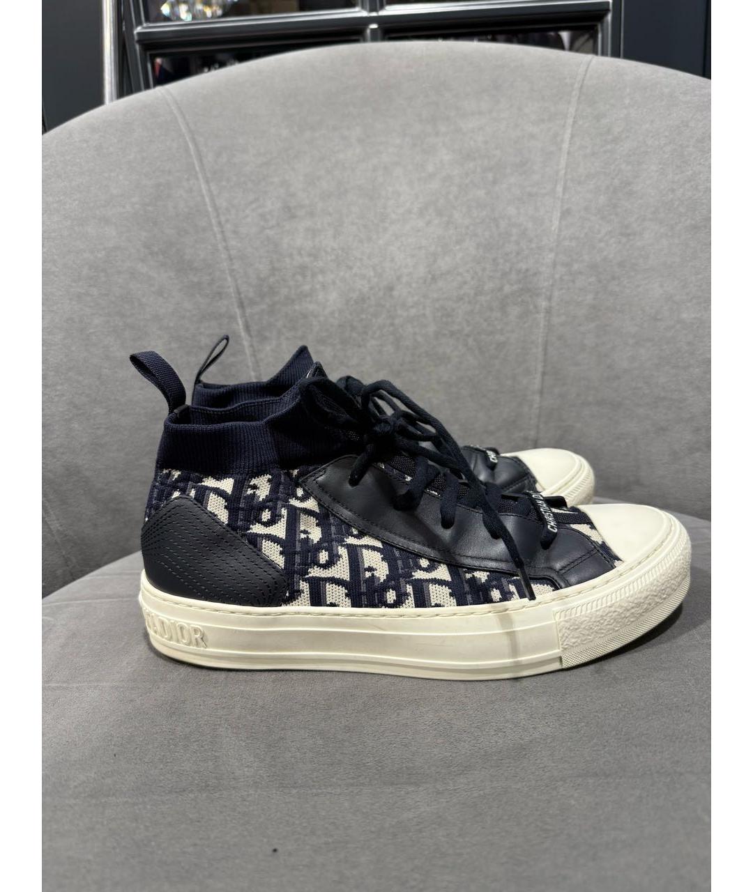 CHRISTIAN DIOR Темно-синие кожаные кеды, фото 9