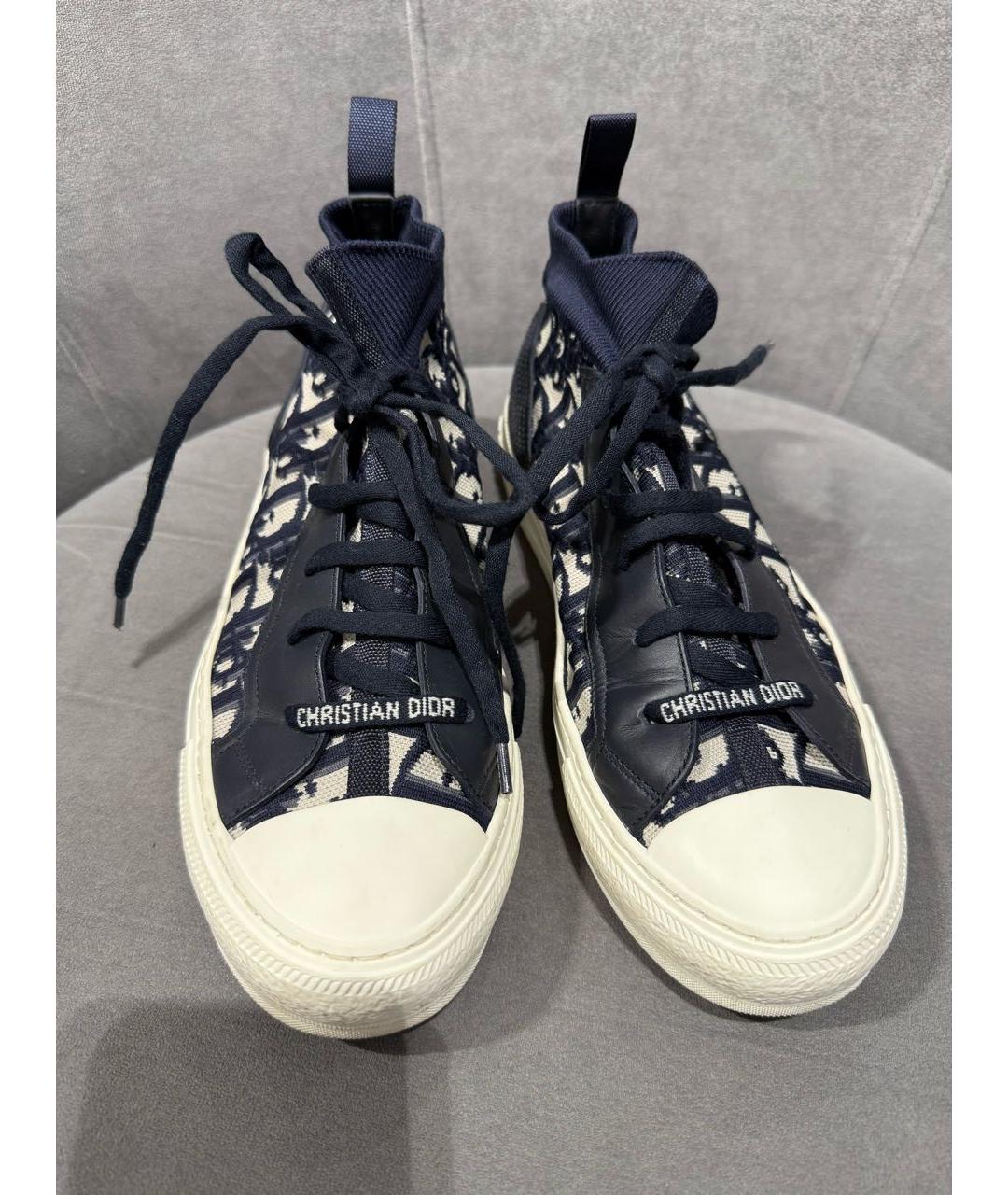 CHRISTIAN DIOR Темно-синие кожаные кеды, фото 2