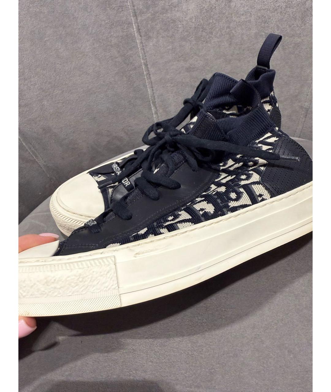 CHRISTIAN DIOR Темно-синие кожаные кеды, фото 6