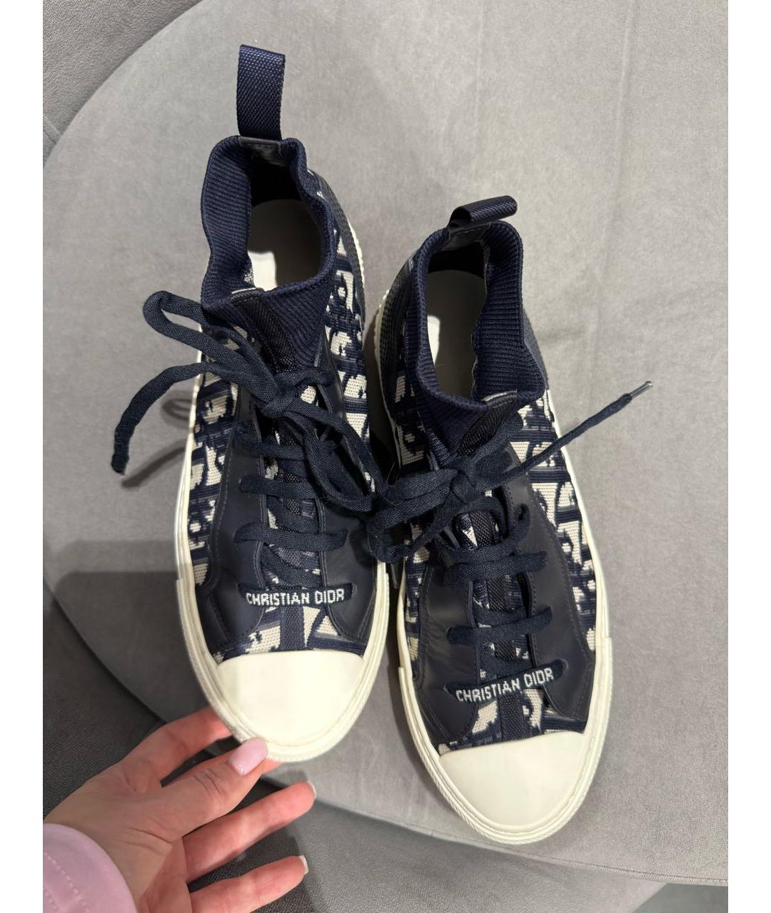 CHRISTIAN DIOR Темно-синие кожаные кеды, фото 7