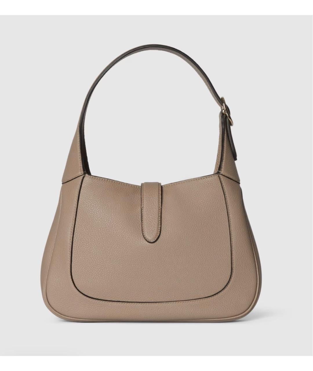 GUCCI Бежевая кожаная сумка с короткими ручками, фото 3