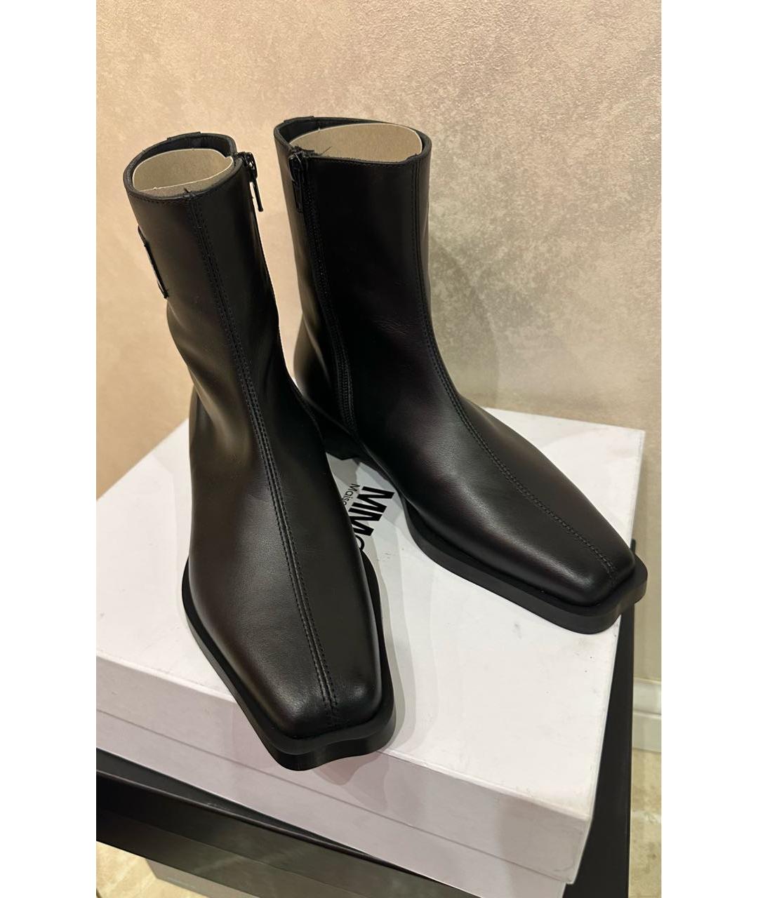 MM6 MAISON MARGIELA Черные кожаные полусапоги, фото 3