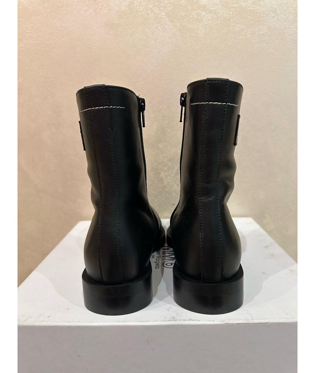 MM6 MAISON MARGIELA Черные кожаные полусапоги, фото 4