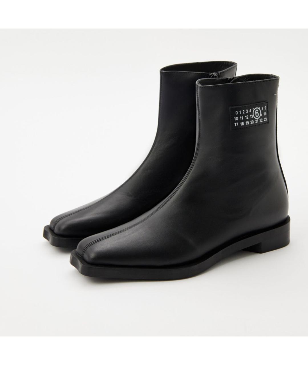 MM6 MAISON MARGIELA Черные кожаные полусапоги, фото 2