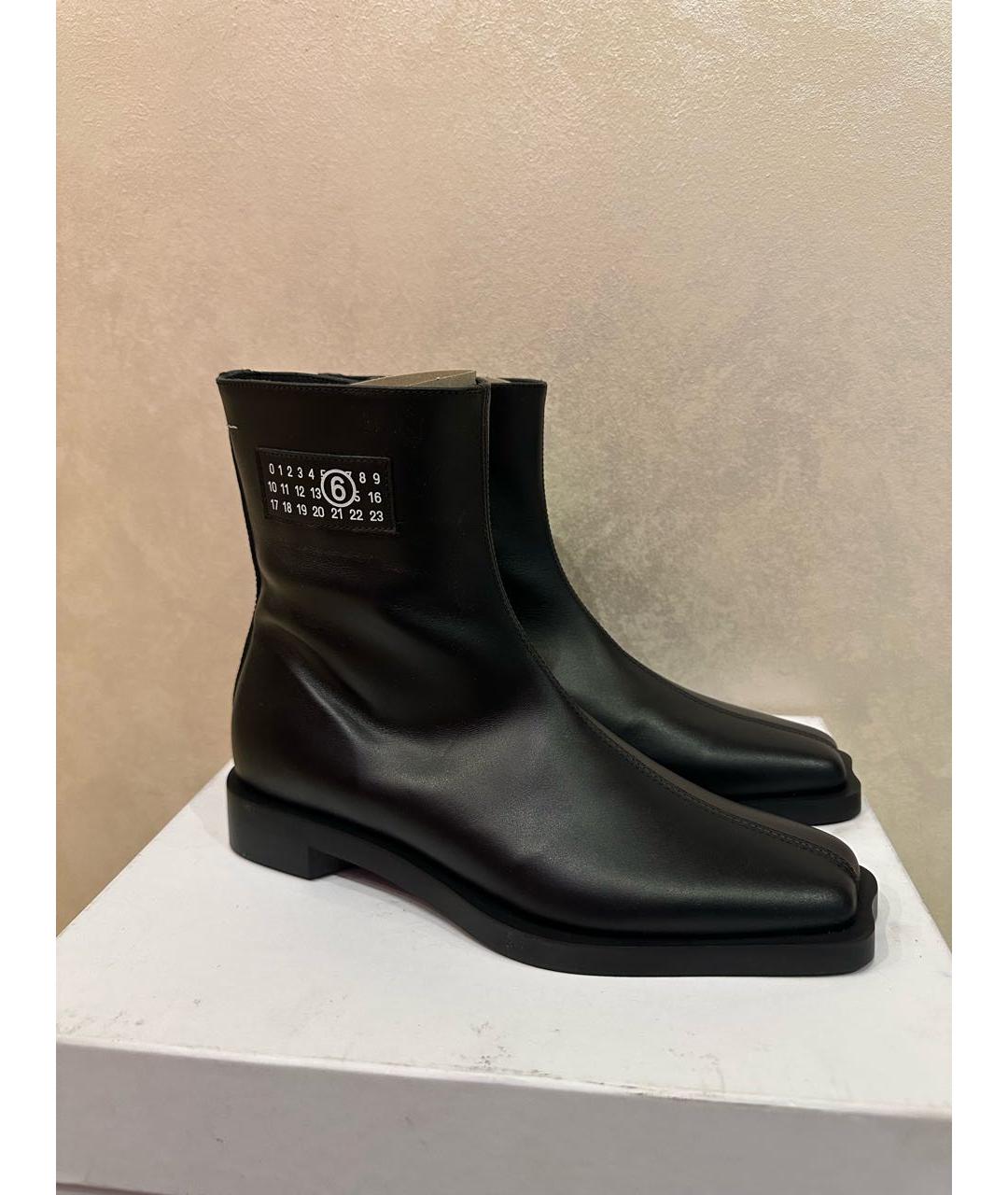 MM6 MAISON MARGIELA Черные кожаные полусапоги, фото 6
