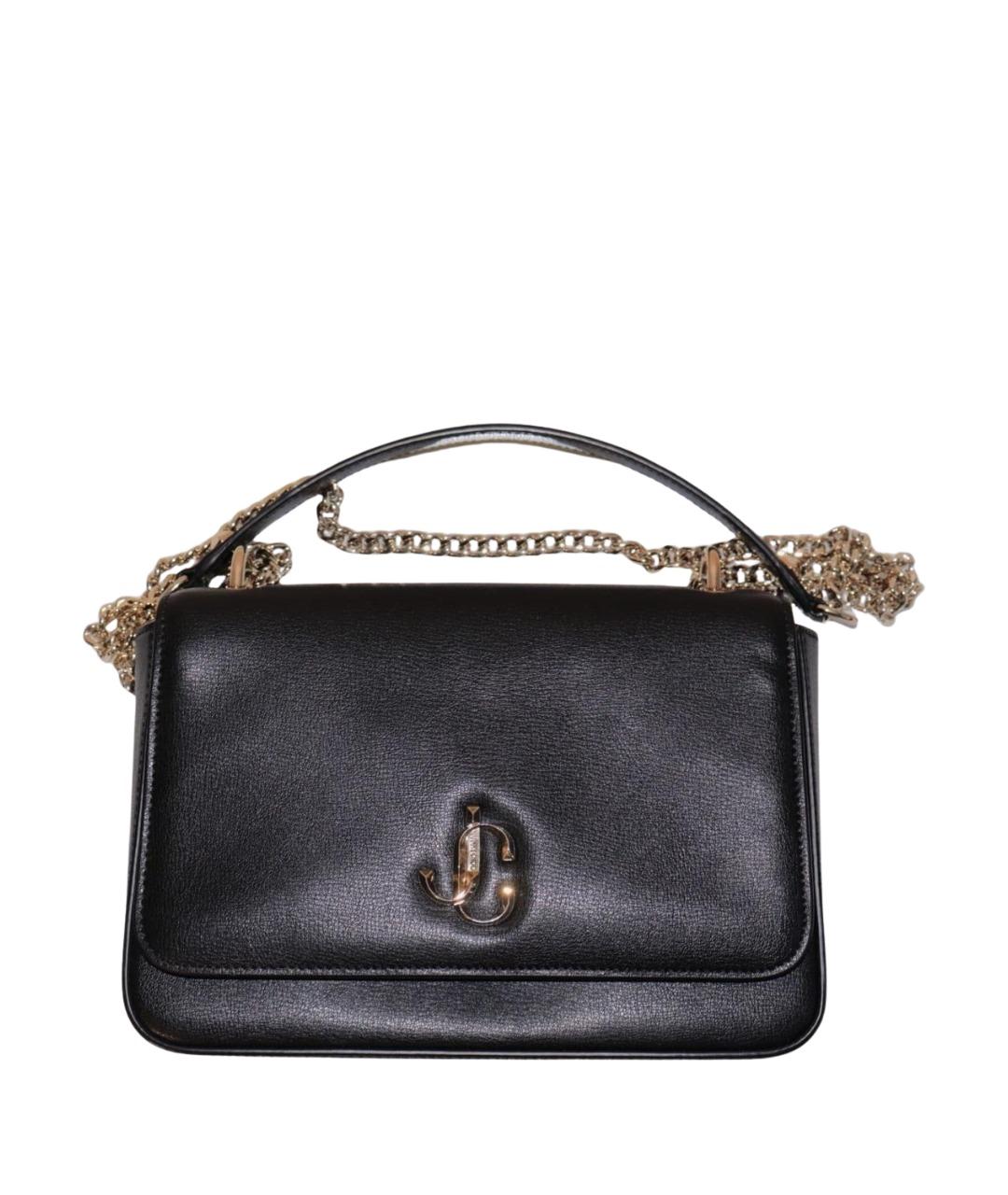 JIMMY CHOO Черная кожаная сумка через плечо, фото 1