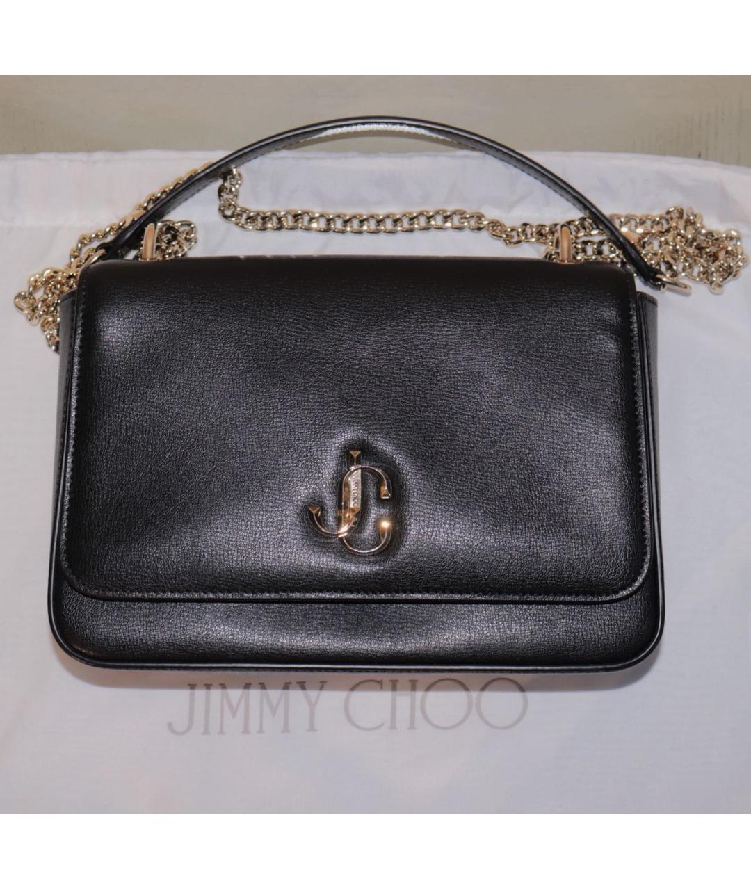 JIMMY CHOO Черная кожаная сумка через плечо, фото 9