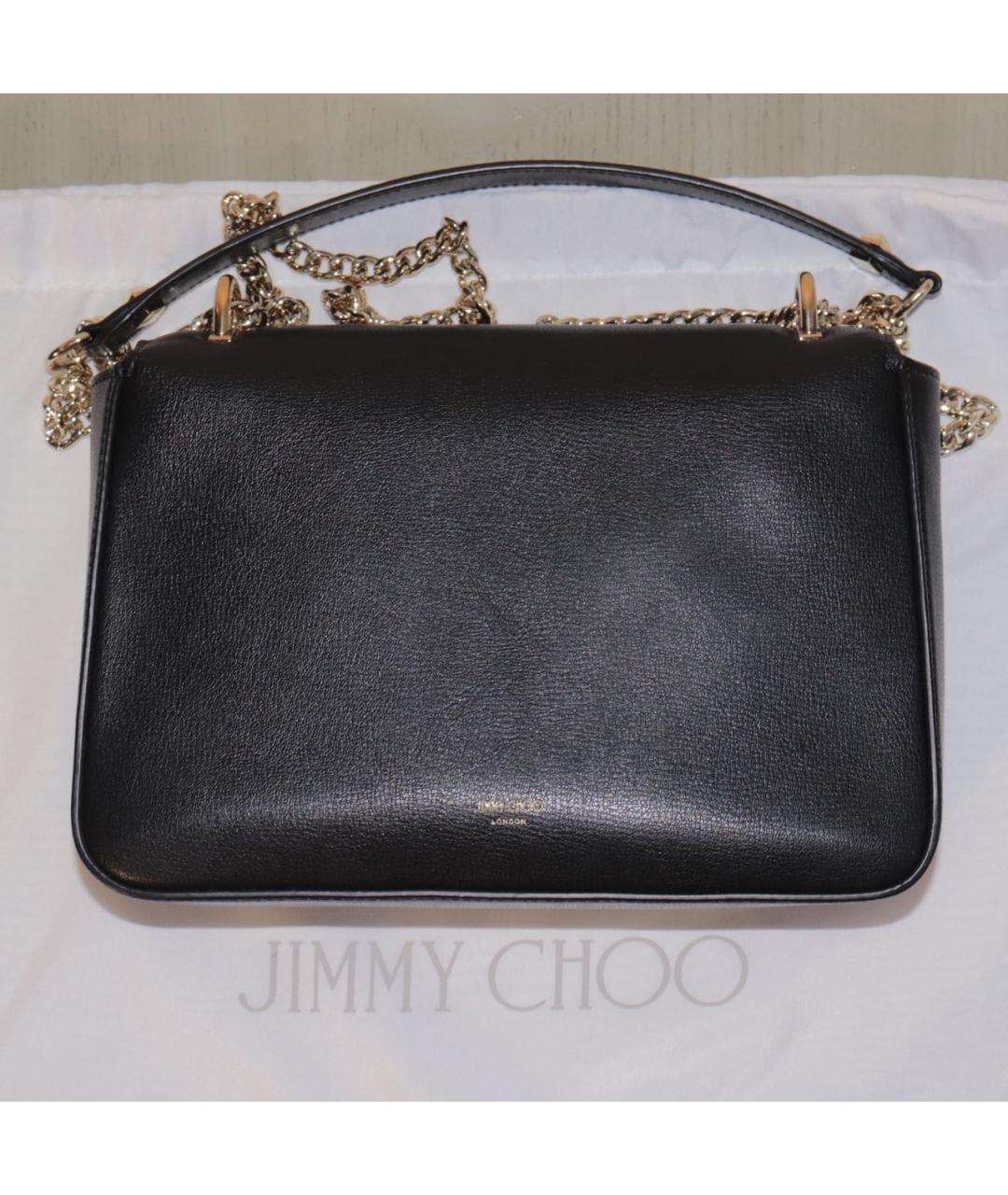 JIMMY CHOO Черная кожаная сумка через плечо, фото 2