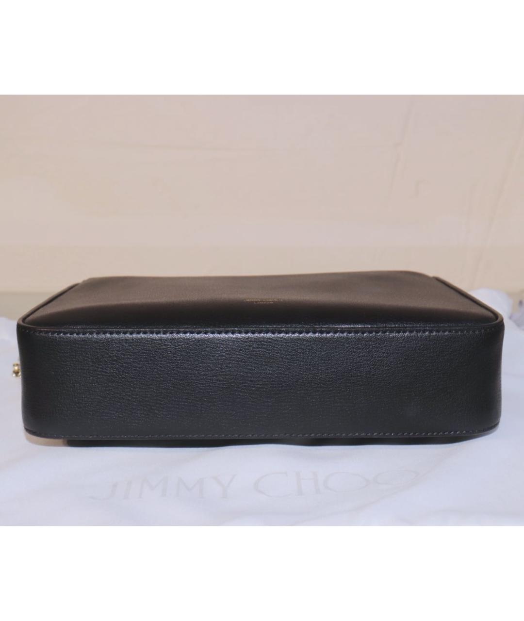 JIMMY CHOO Черная кожаная сумка через плечо, фото 6