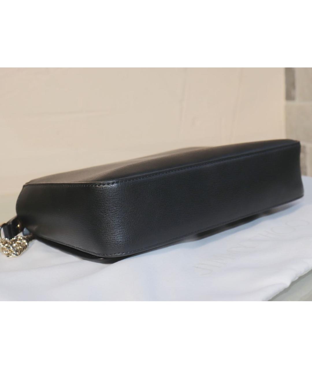 JIMMY CHOO Черная кожаная сумка через плечо, фото 7