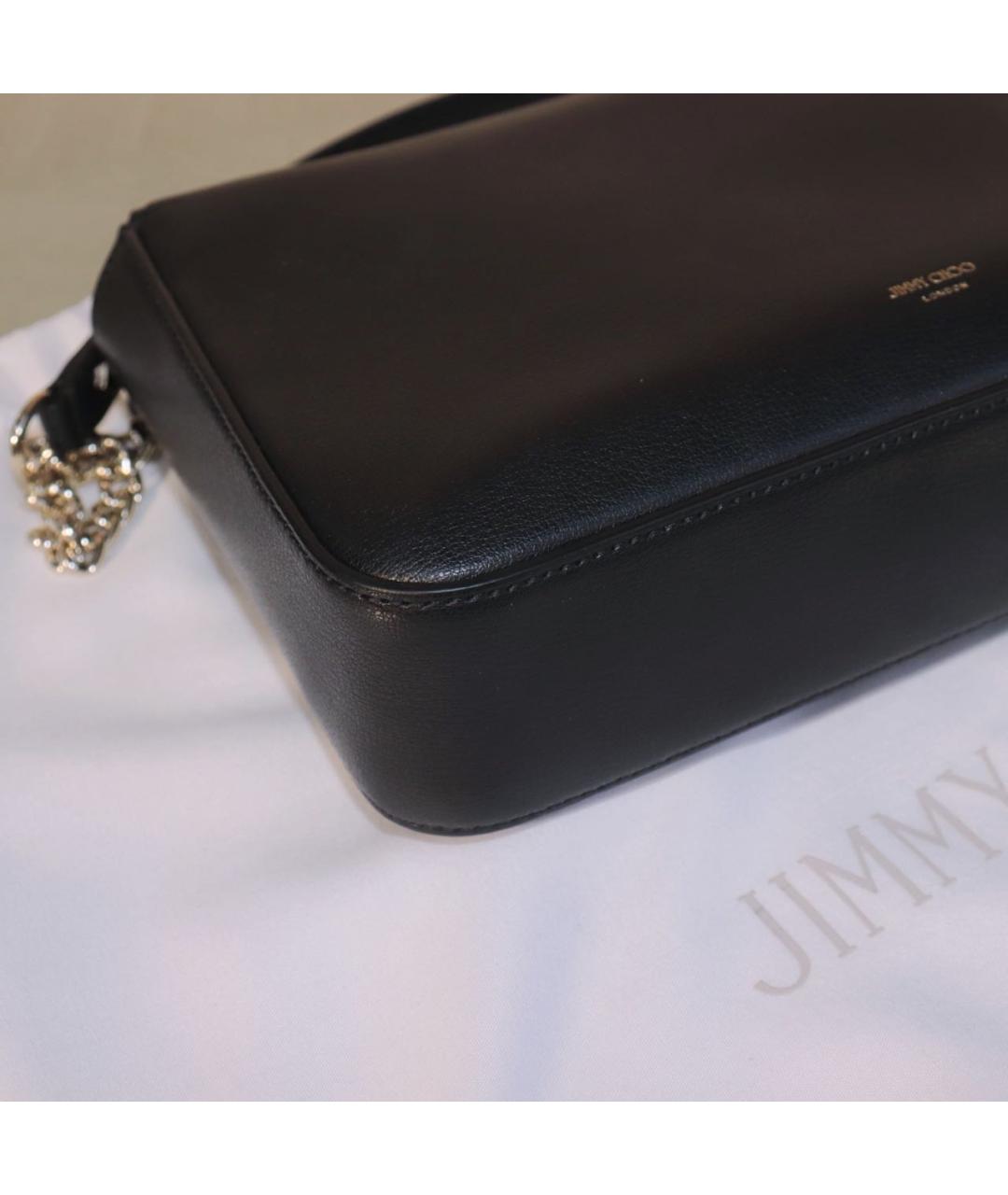JIMMY CHOO Черная кожаная сумка через плечо, фото 8