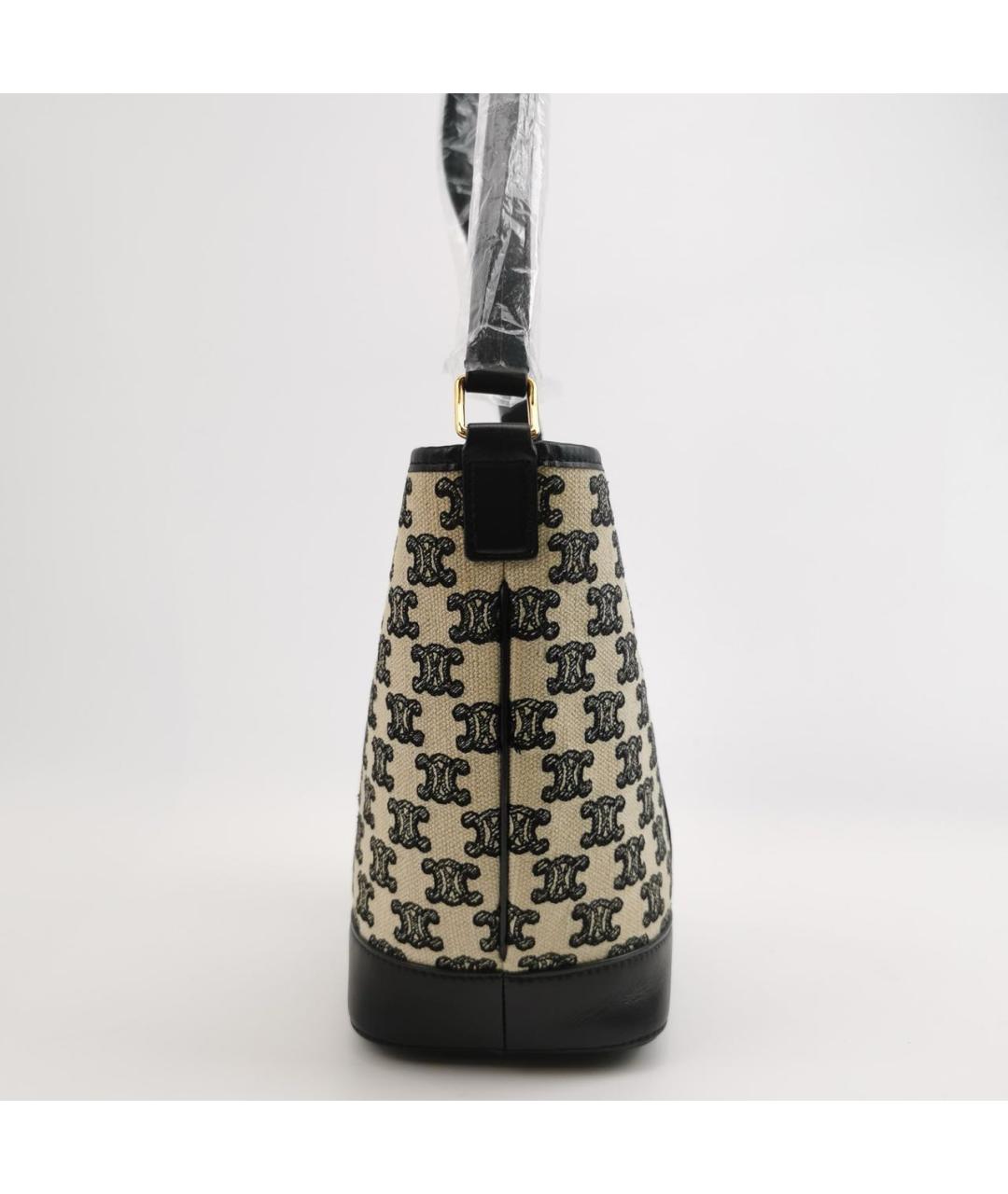 CELINE Черная кожаная сумка с короткими ручками, фото 2