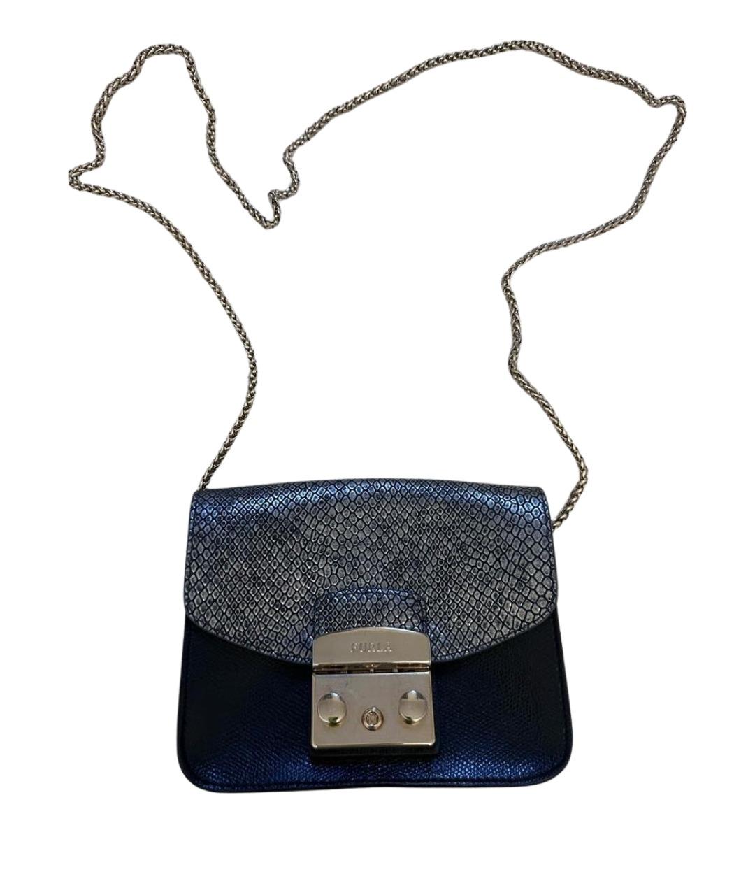 FURLA Серебряная кожаная сумка через плечо, фото 1