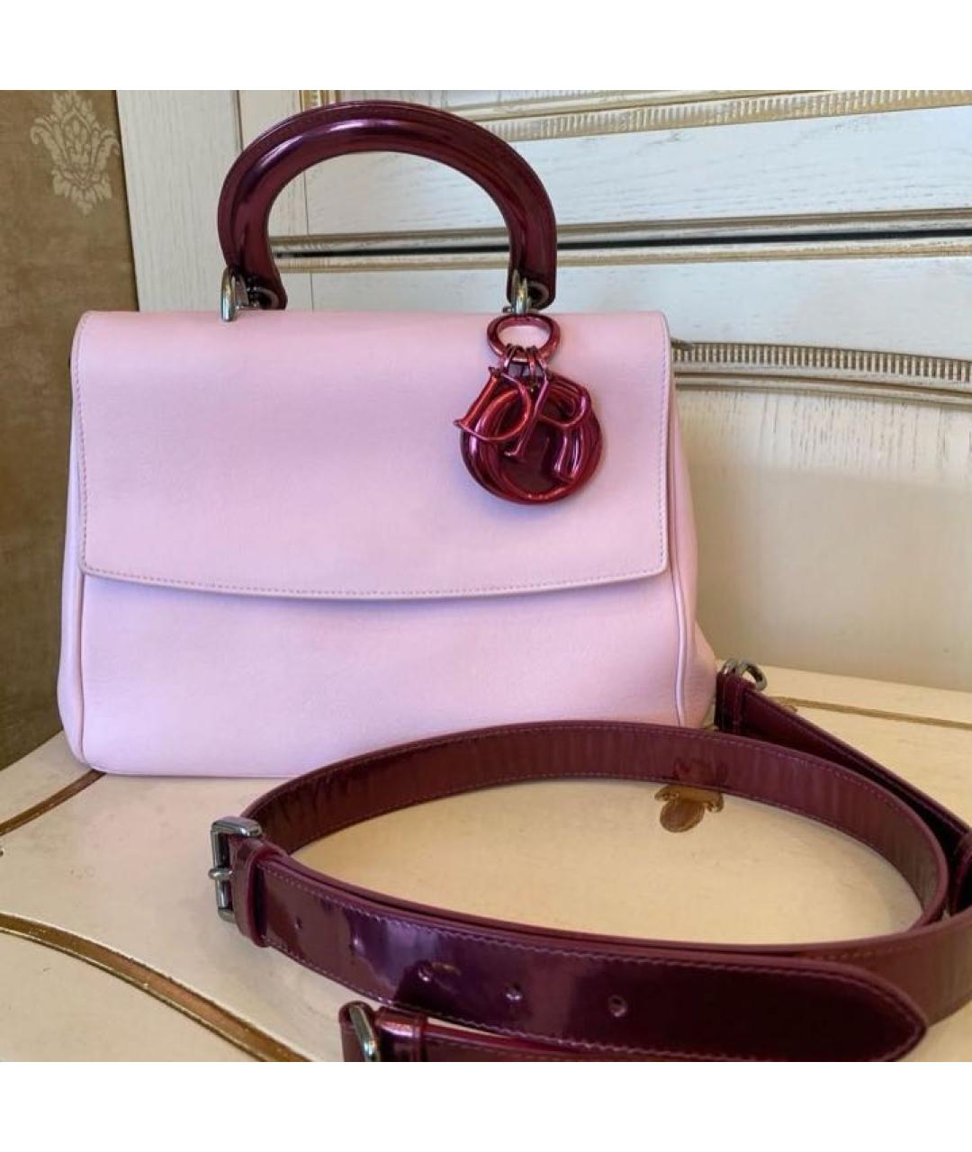 CHRISTIAN DIOR Розовая кожаная сумка с короткими ручками, фото 2
