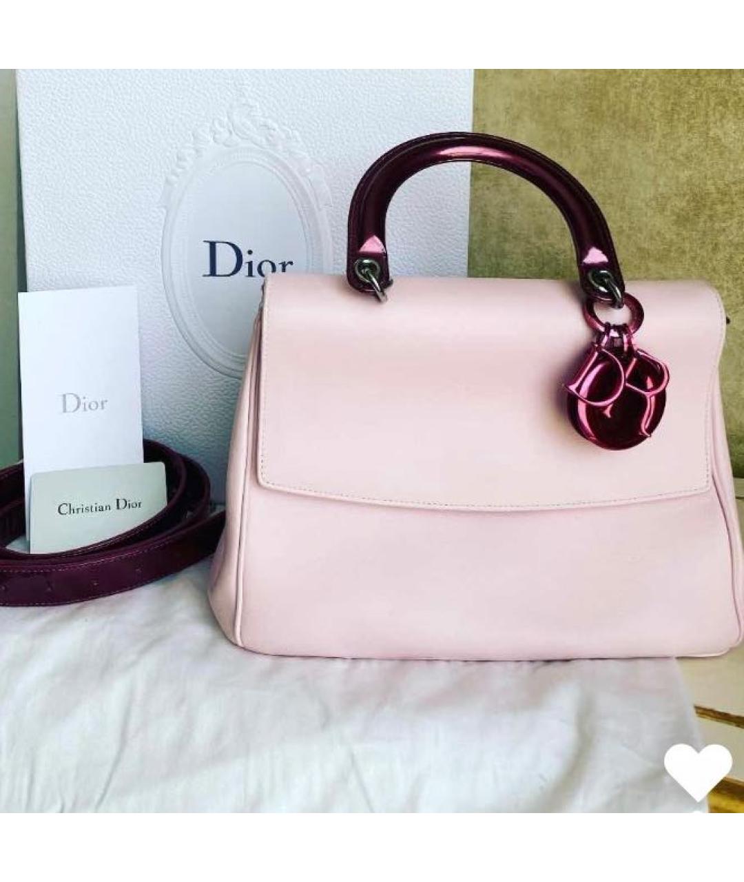 CHRISTIAN DIOR Розовая кожаная сумка с короткими ручками, фото 4