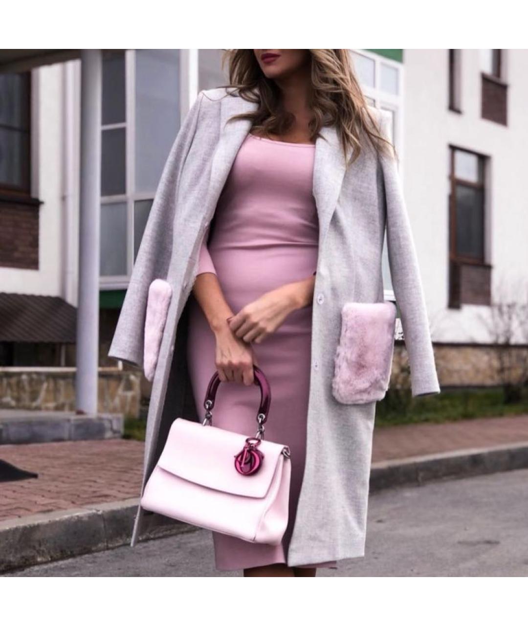 CHRISTIAN DIOR Розовая кожаная сумка с короткими ручками, фото 3