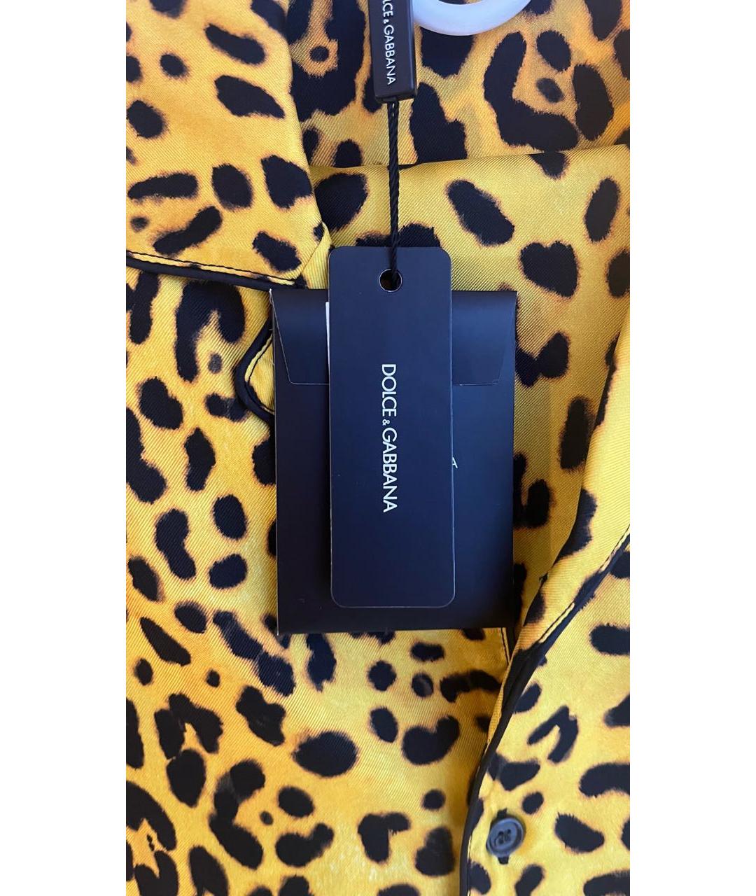 DOLCE&GABBANA Желтая шелковая белье / пижама, фото 7