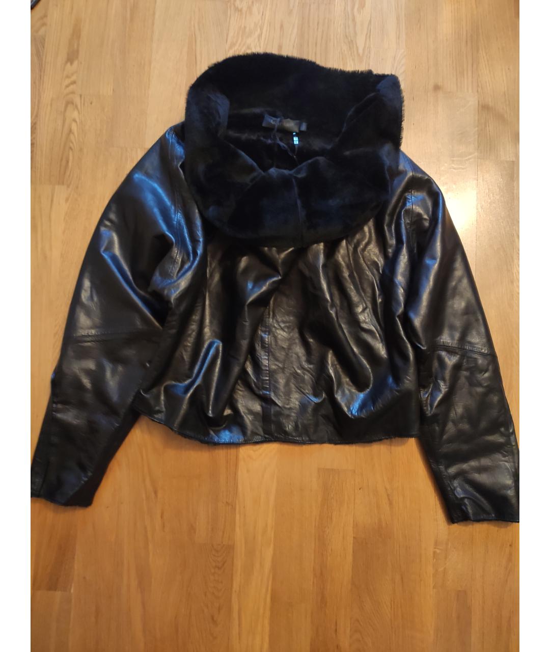 CALVIN KLEIN Черная кожаная дубленка, фото 7