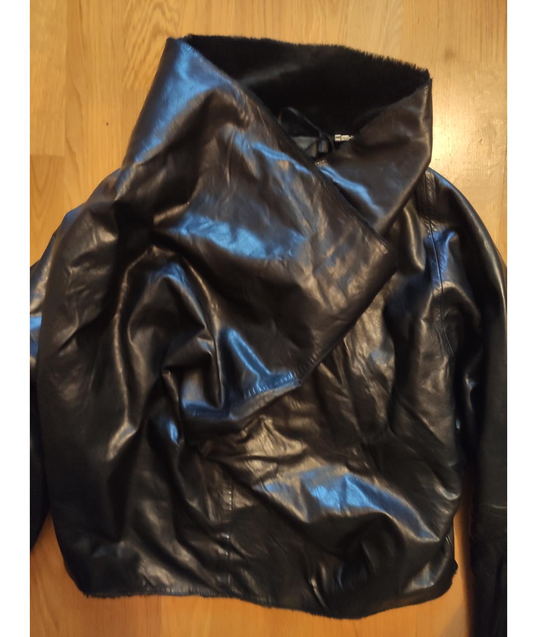 CALVIN KLEIN Черная кожаная дубленка, фото 4