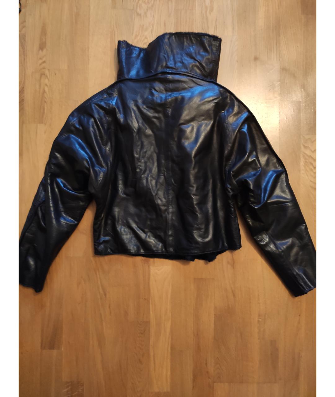 CALVIN KLEIN Черная кожаная дубленка, фото 2