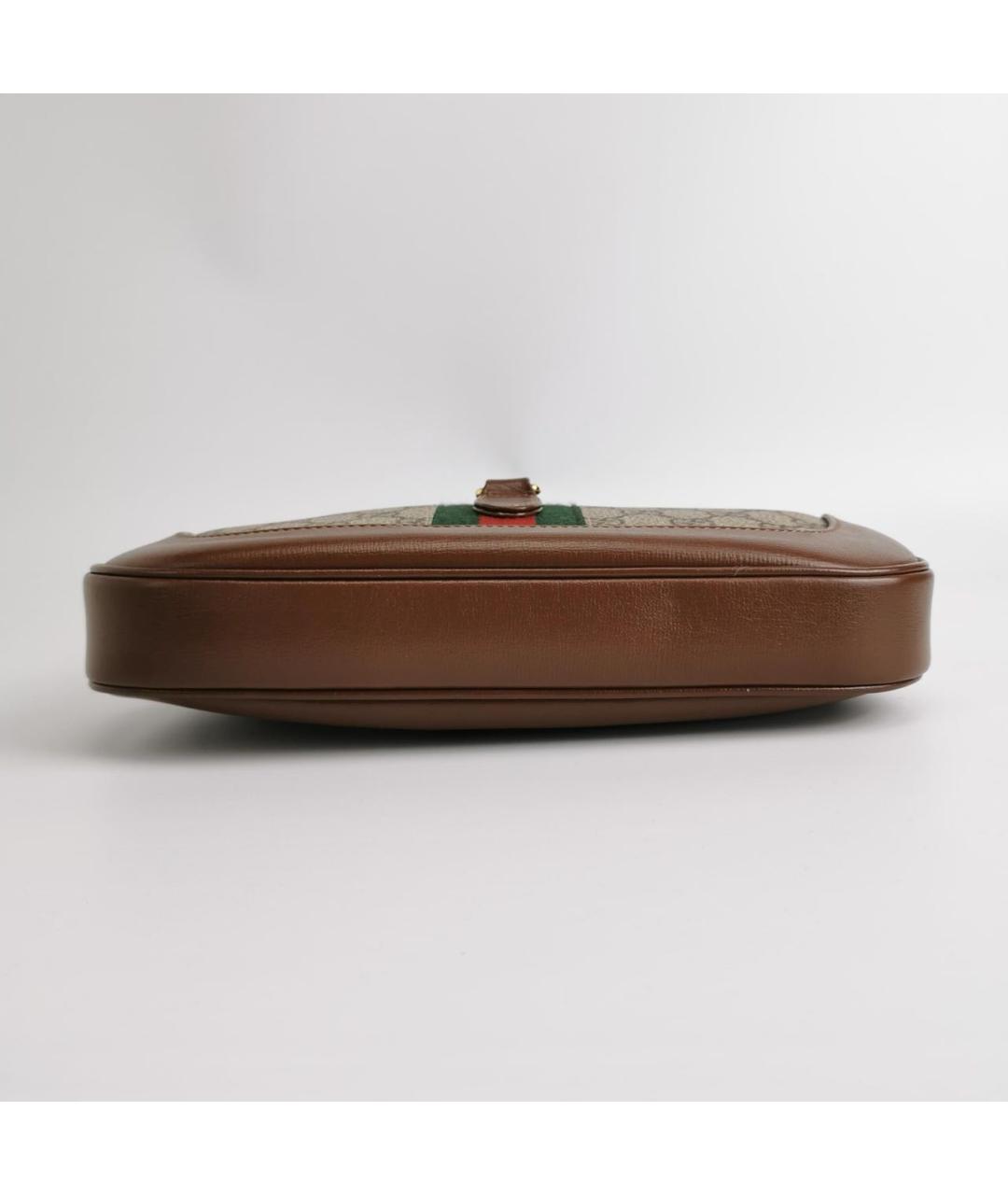 GUCCI Коричневая кожаная сумка с короткими ручками, фото 5