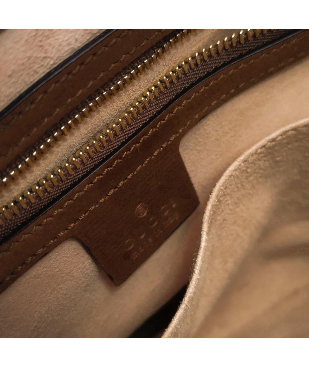 GUCCI Коричневая кожаная сумка с короткими ручками, фото 8