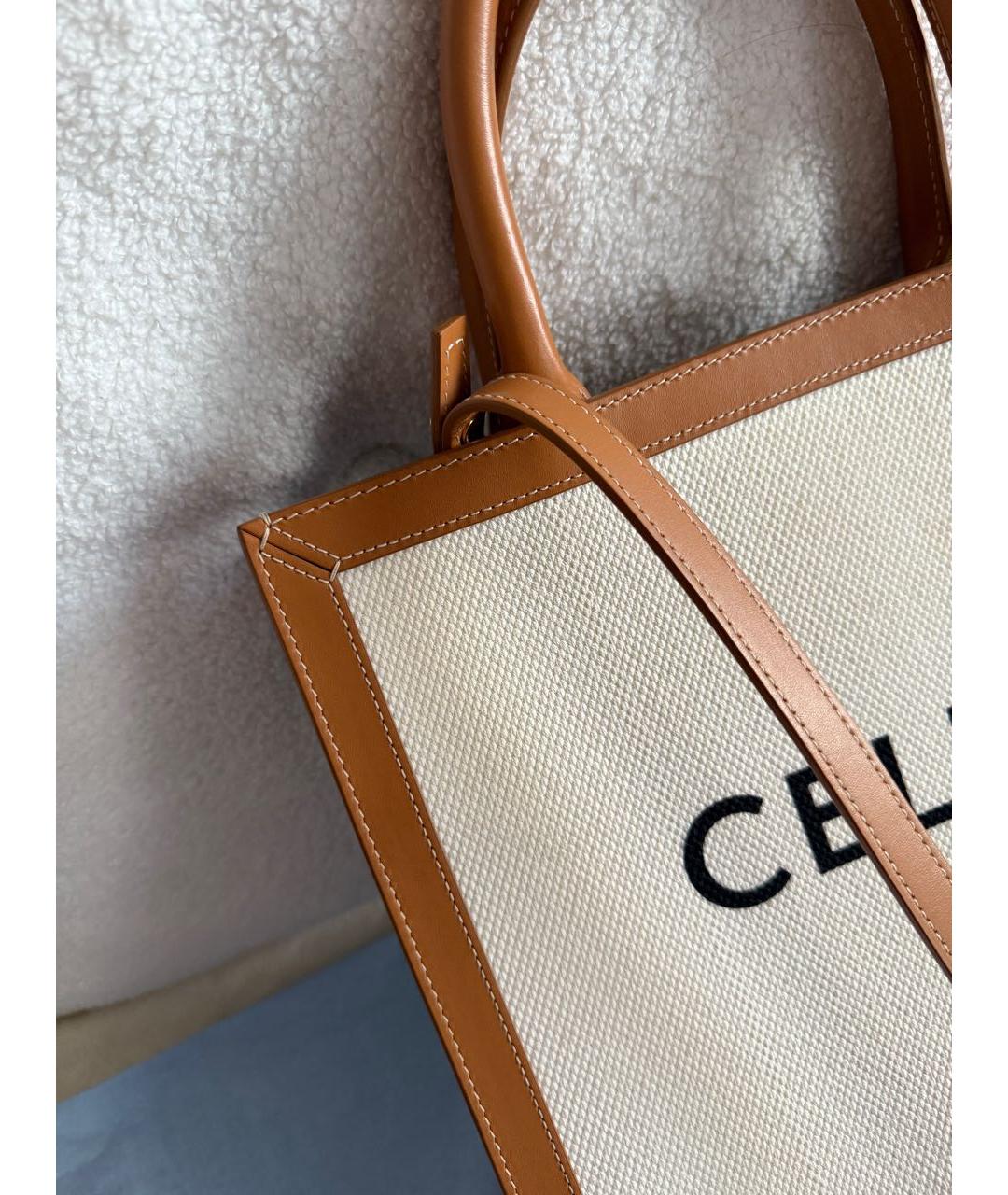 CELINE Коричневая кожаная сумка через плечо, фото 2