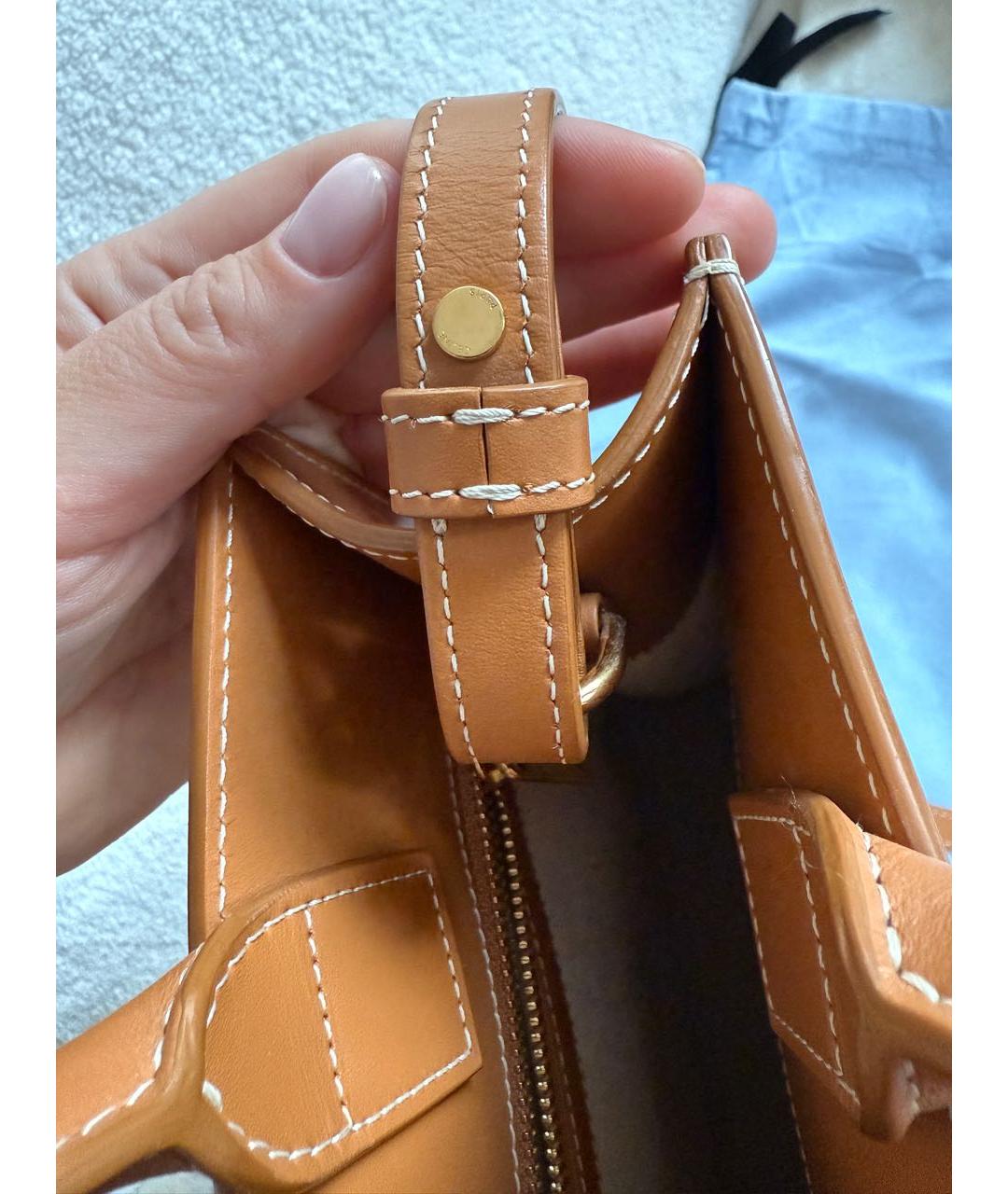 CELINE Коричневая кожаная сумка через плечо, фото 5