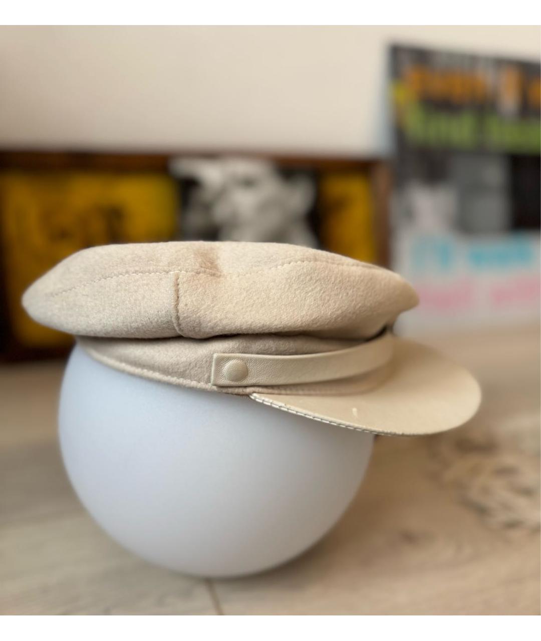 MAX MARA Бежевая шерстяная кепка, фото 5