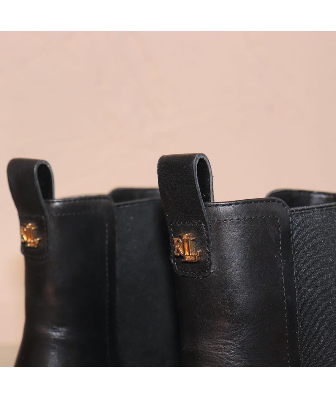 RALPH LAUREN Черные кожаные ботинки, фото 6